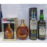 1 BOTTLE FAMOUS GROUSE VINTAGE BLENDED WHISKY 1992 IN TUBE & 1 BOTTLE DIMPLE BLENDED WHISKY BOXED