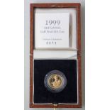 1999 BRITANNIA 1/10OZ GOLD PROOF £10 COIN, IN CASE OF ISSUE, WITH C.O.