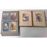 EARLY 20TH CENTURY POSTCARD ALBUM WITH VARIOUS PORTRAIT CARDS, CALCUTTA, NEWCASTLE,