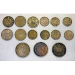 SELECTION OF VARIOUS SILVER COINS TO INCLUDE 1836 WILLIAM IV SHILLING, 2 X 1887 VICTORIA SHILLINGS,