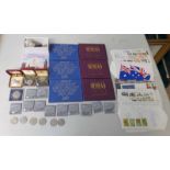 3 1970 AND 3 1982 UK PROOF COIN SETS, 1982 UNCIRCULATED COIN COLLECTION, COMMEMORATIVE CROWNS,