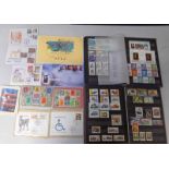 2 ALBUMS OF MINT & USED STAMPS WITH POLAND, CUBA, MONGOLIA, ETC, DR WHO FIRST DAY COVER,