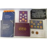 TWO 1970 UK PROOF COIN SETS, TWO 1971 UK PROOF COIN SETS, 1966 UK 8-COIN SET,