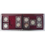 1980 CAYMAN ISLANDS SILVER KING'S COLLECTION, A COMPLETE SET OF 10 SILVER PROOF 25 DOLLARS,