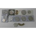 SELECTION OF UK COINAGE TO INCLUDE 1899 VICTORIA SHILLING, VARIOUS COMMEMORATIVE CROWNS,