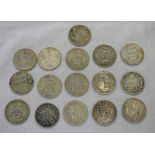 SELECTION OF 16 SHILLINGS WILLIAM IV TO EDWARD VII TO INCLUDE 1834 WILLIAM IV, 1869 VICTORIA,
