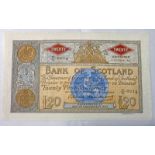 BANK OF SCOTLAND £20 BANKNOTE, 2 OCTOBER 1963, 10/G 0014,