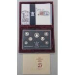 1996 UK DELUXE SILVER PROOF SET, 25 YEARS OF DECIMALISATION, 7 COIN COLLECTION,