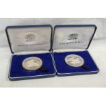 2 H.R.H PRINCE OF WALES INVESTITURE COMMEMORATIVE SILVER MEDALS, IN CASE OF ISSUE WITH C.O.