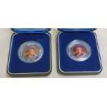 2000 COOK ISLANDS QUEEN MOTHER CENTENARY SILVER PROOF ONE DOLLAR AND 2002 COOK ISLANDS QUEEN MOTHER