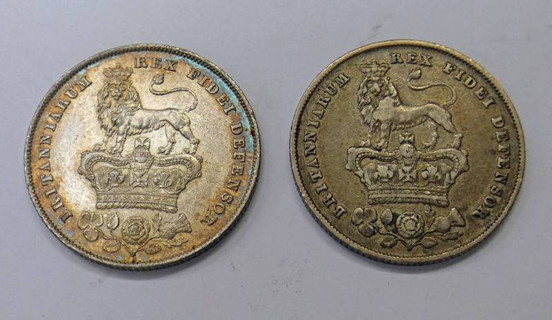 TWO 1826 GEORGE IV SHILLINGS