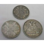 1889 VICTORIA CROWN & 1888 AND 1889 VICTORIA DOUBLE FLORINS