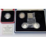 1994 UK SILVER PROOF PIEDFORT £1, IN CASE OF ISSUE, WITH C.O.