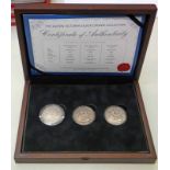 THE QUEEN VICTORIA SILVER CROWN COLLECTION WITH 1845, 1890 AND 1896 CROWNS EACH ENCAPSULATED,