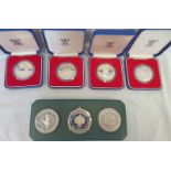 SELECTION OF VARIOUS SILVER PROOF COINS TO INCLUDE 1977 GIBRALTAR AND JERSEY TWENTY FIVE PENCE