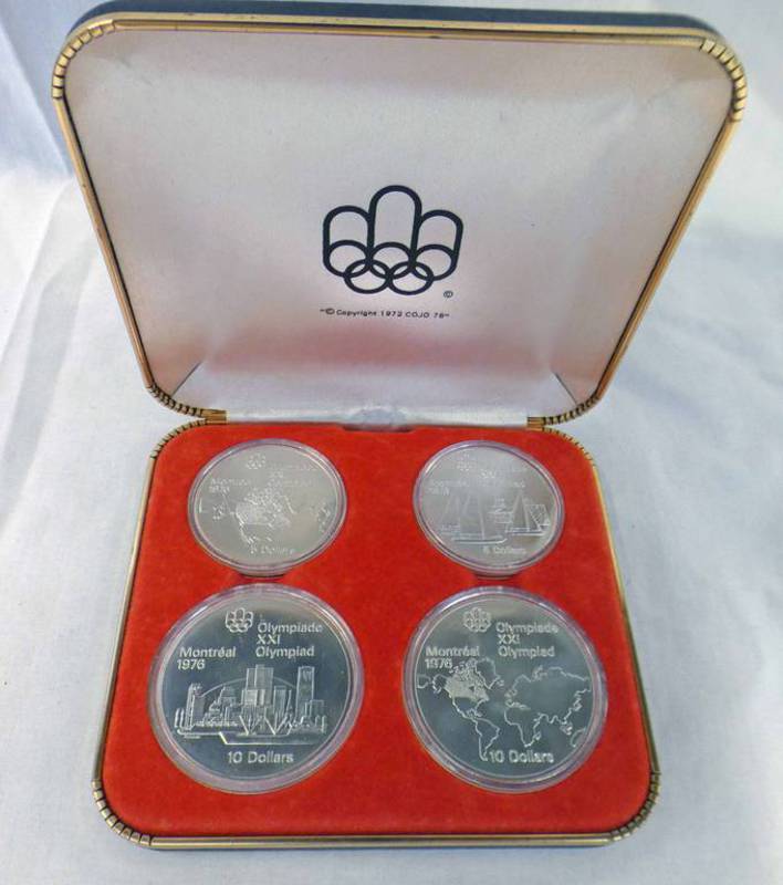 1973 CANADA SILVER PROOF 4-COIN SET FOR 1976 MONTREAL OLYMPICS,