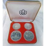 1973 CANADA SILVER PROOF 4-COIN SET FOR 1976 MONTREAL OLYMPICS,