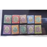 ST KITTS NEVIS SG1/10 1903 UNMOUNTED MINT SET TO 5/-