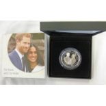 2018 UK ROYAL WEDDING SILVER PROOF £5, IN CASE OF ISSUE, WITH C.O.