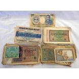 SELECTION OF VARIOUS WORLD BANKNOTES TO INCLUDE MULTIPLE GERMAN WITH 20000 REICHSBANKNOTES,