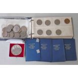 COIN ALBUM OF VARIOUS ELIZABETH II PRE DECIMAL COINAGE WITH HALFCROWNS, SHILLINGS, ETC,