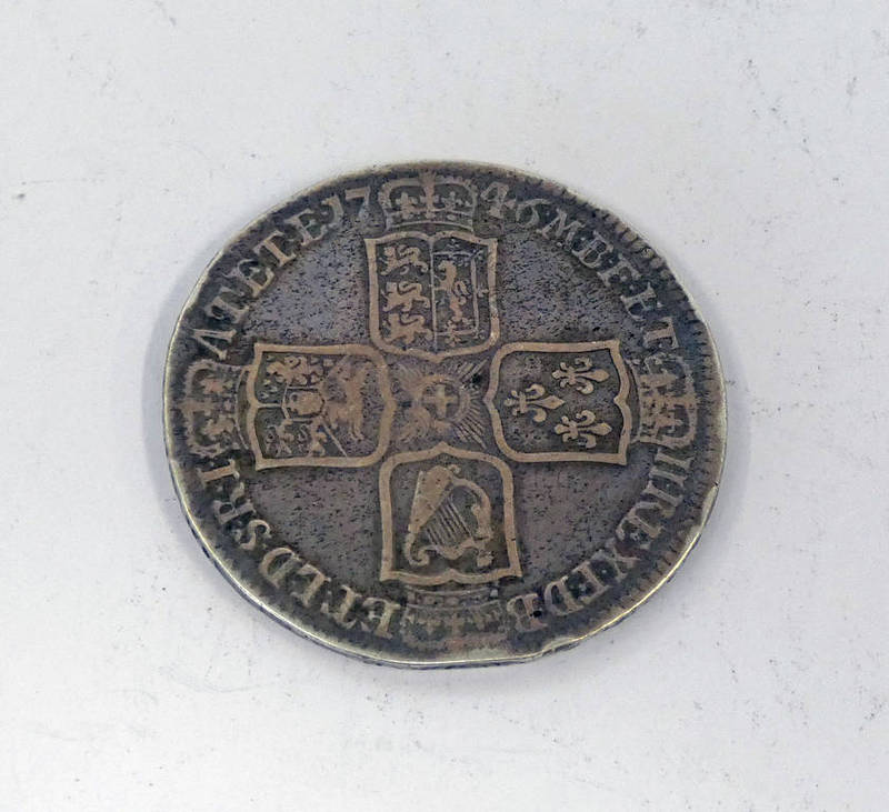 1746 GEORGE II LIMA SILVER HALFCROWN