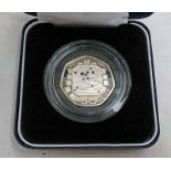 1992-1993 UK PRESIDING OF EEC SILVER PROOF 50 PENCE, IN CASE OF ISSUE, WITH C.O.