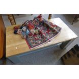 OAK COFFEE TABLE & AFGHAN BELOUCH WALL HANGING