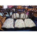 SET OF 5 EARLY 20TH CENTURY CHAIRS INCLUDING 1 ARMCHAIR WITH DECORATIVE BACKS