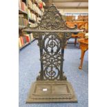 CAST IRON STICK STAND WITH IMPRESSED FALKIRK & VICTORIAN PATENT LOZENGE 77 CM TALL