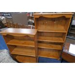 2 PINE OPEN BOOKCASES