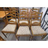 SET OF 6 ERCOL DINING CHAIRS WITH LADDER BACK & TURNED SUPPORTS