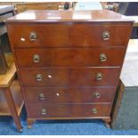 MAHOGANY CHEST OF 5 DRAWERS