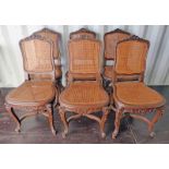 6 EARLY 20TH CENTURY BEECH BERGERE CHAIRS ON DECORATIVE SUPPORTS Condition Report: