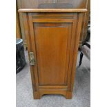 LATE 19TH CENTURY WALNUT BEDSIDE CABINET WITH PANEL DOOR 71CM TALL