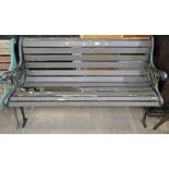 GARDEN BENCH WITH METAL ENDS 127CM WIDE