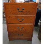 YEW WOOD 2 DRAWER FILING CABINET 74 CM TALL