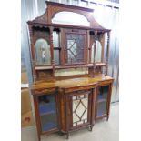 LATE 19TH CENTURY ROSEWOOD CABINET WITH DECORATIVE BOX WOOD INLAY,