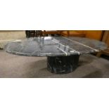 GREY MARBLE OVAL COFFEE TABLE 129CM
