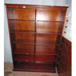 MAHOGANY BOOKCASE 10 X SHELVES LENGTH 20 X HEIGHT 168 X 31 CMS