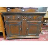 19TH CENTURY STYLE SIDEBOARD WITH 2 DRAWERS & 2 PANEL DOORS 102CM TALL X 122CM WIDE