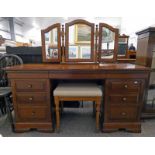 MAHOGANY DRESSING TABLE WITH 9 DRAWERS,