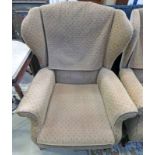 WINGBACK ARMCHAIR ON SQUARE SUPPORTS