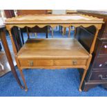 WALNUT LAMP TABLE WITH GALLERIED TOP,