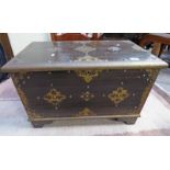 BRASS MOUNTED HARDWOOD TRUNK