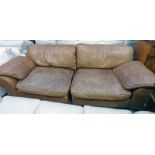 BROWN LEATHER SETTEE