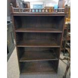 EARLY 20TH CENTURY BOOKCASE WITH GALLERY AND SHELVED INTERIOR 75CM