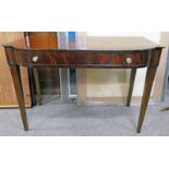 19TH CENTURY MAHOGANY SIDE TABLE WITH SHAPED FRONT,