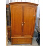 MAHOGANY 2 DOOR WARDROBE WITH SINGLE DRAWER .