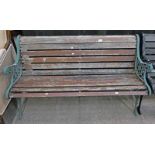 GARDEN BENCH WITH METAL ENDS 127CM WIDE